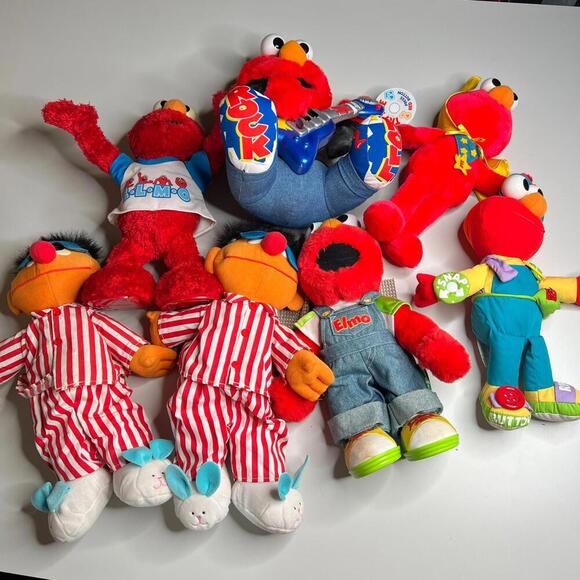 Vintage Sesame Street Elmo & Ernie Plush Lot TYCO Fisher-Price 1990s Talking - Picture 1 of 15